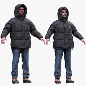 3D Winter Outfit 1 - MaleFemale MH  UE5 Skeletons - Rigged