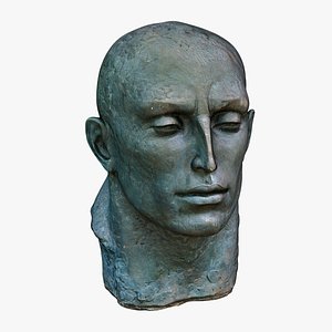 3D head bust bronze model