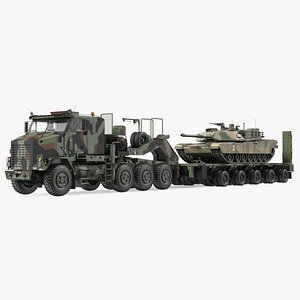 oshkosh m1070 tank transporter 3D model
