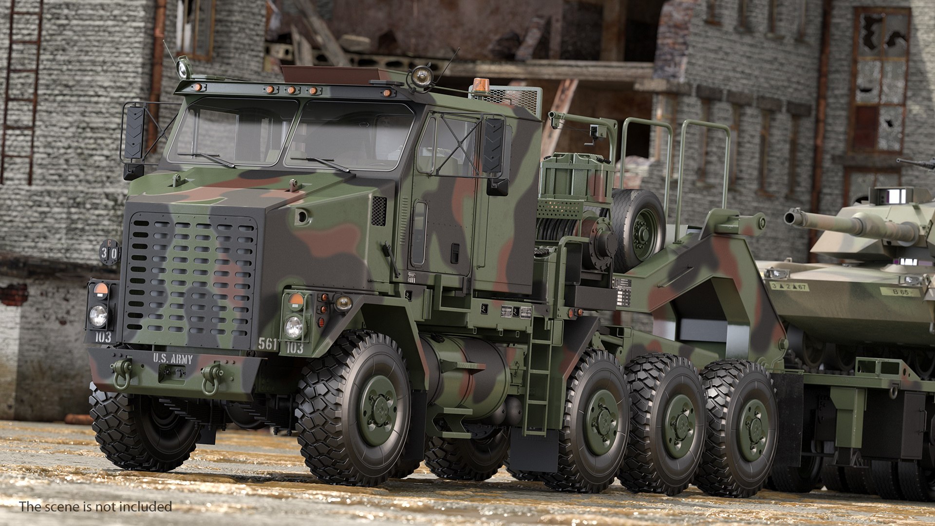 Oshkosh m1070 tank transporter 3D model TurboSquid 1442895