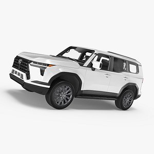 3D Lexus GX 550 SUV Eminent White Pearl Simplified model
