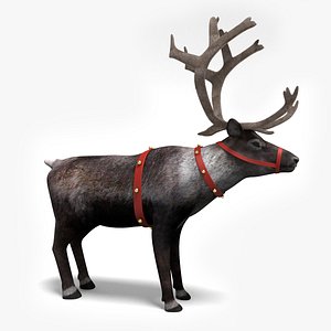 3d model of santa s reindeer