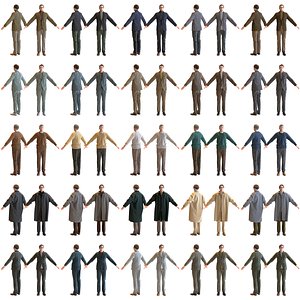 A Pose Asian Smart Casual Man Collection - 5 Models x 5 color variations