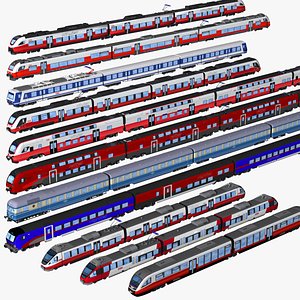 3D bundle - 11 austrian oebb passenger trains