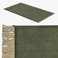 Solid Color Carpet Cotton Green