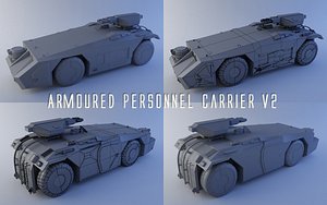 armoured personnel carrier v2 3d model