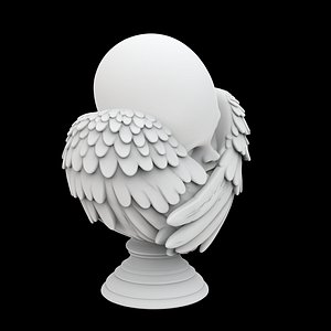 3D model Baby Angel Wings Memorial Sculpture 3D Print Model