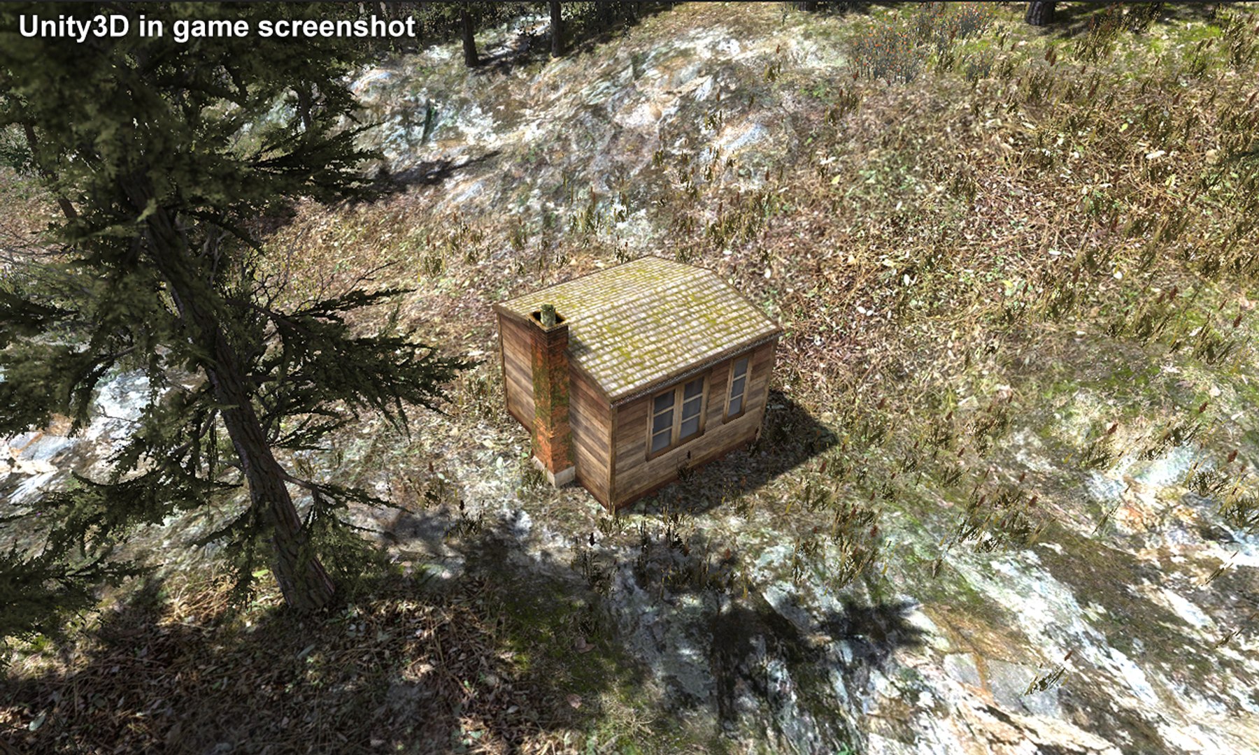 3d lowpoly small wooden building