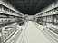 Cenário de fábrica e oficina com estrutura de aço industrial