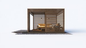 wooden loft style arbor 3D