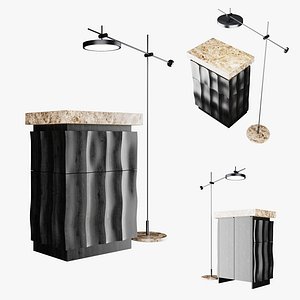 Reception Table with Private Panels 3D model