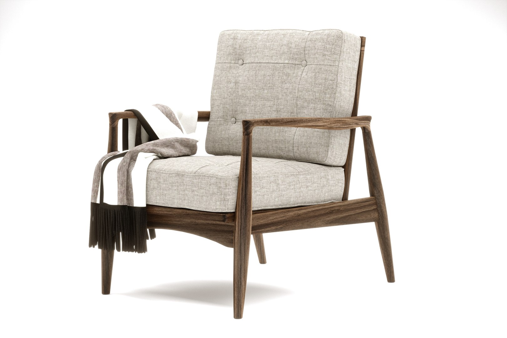 Slatted Back Armchair 3D Model - TurboSquid 1909651