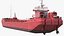3D Split Hopper Barge Red