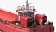 3D Split Hopper Barge Red