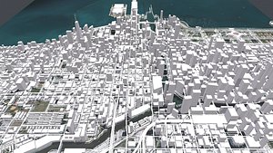 Cityscape Chicago fragment city USA 3D model