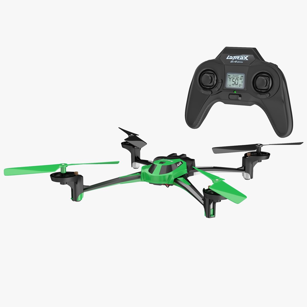 Quad Rotor Helicopter LaTrax Alias Set Rigged 3D Model 3D model preview