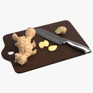 Sliced Ginger Cutting Board 3D model