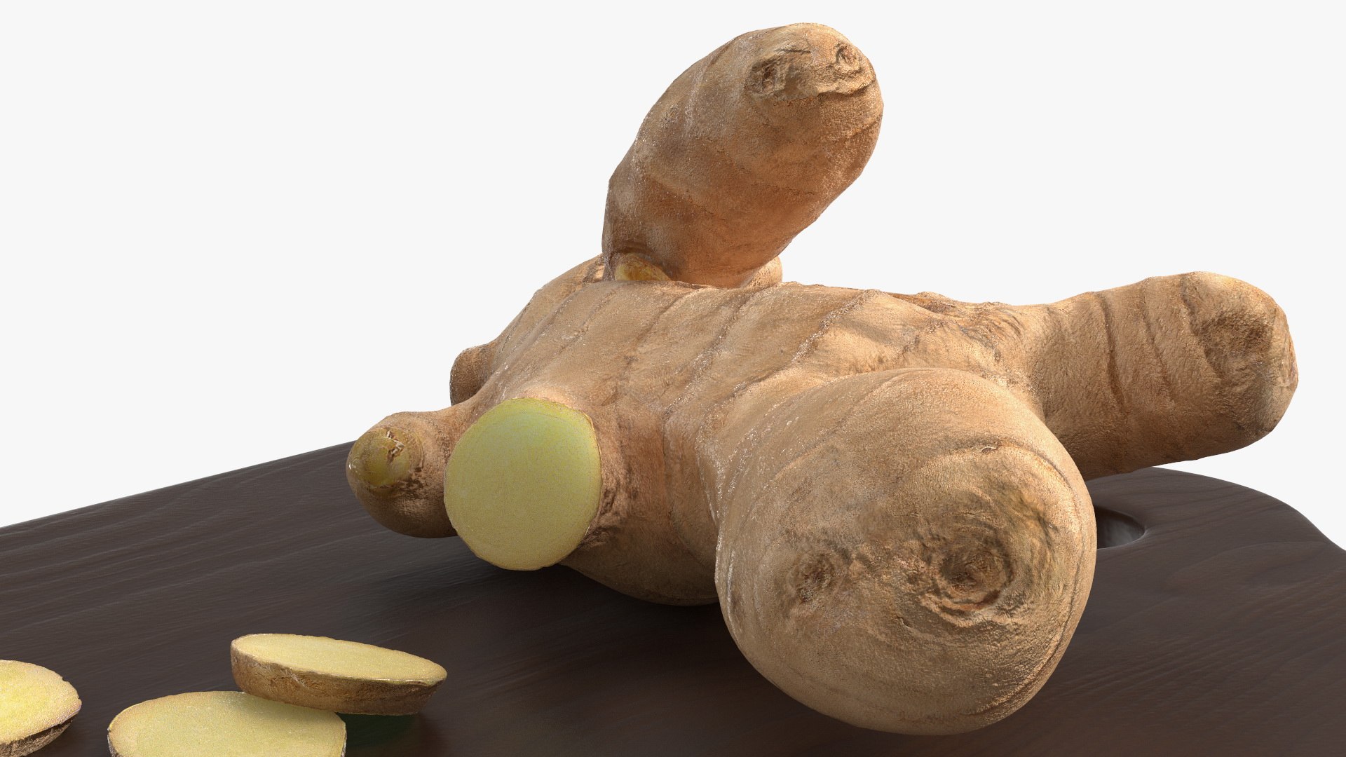 Sliced Ginger Cutting Board 3D model https://p.turbosquid.com/ts-thumb/VB/MZIsSG/uW/slicedgingercuttingboard3dsmodel012/jpg/1651226686/1920x1080/fit_q87/1cfc9ec67f438244884c81b5851abe1f9b197132/slicedgingercuttingboard3dsmodel012.jpg