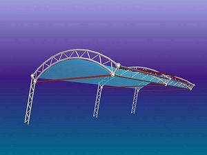 steel truss roof 3d model