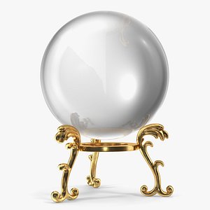 Clear Crystal Ball with Golden Stand model