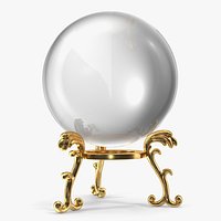 Clear Crystal Ball with Golden Stand