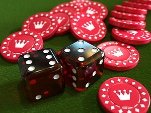 3d casino dice chip