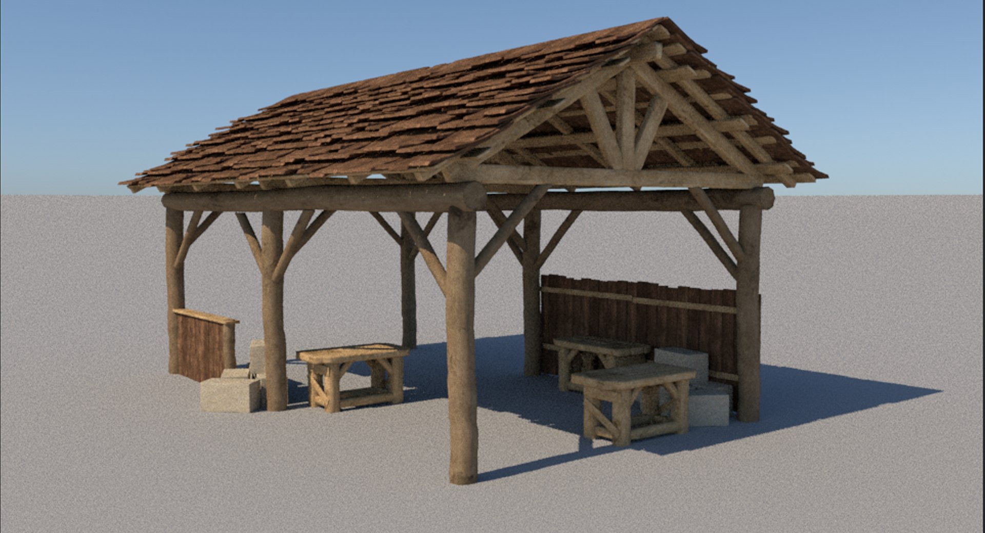 3D wood cabin model - TurboSquid 1423925