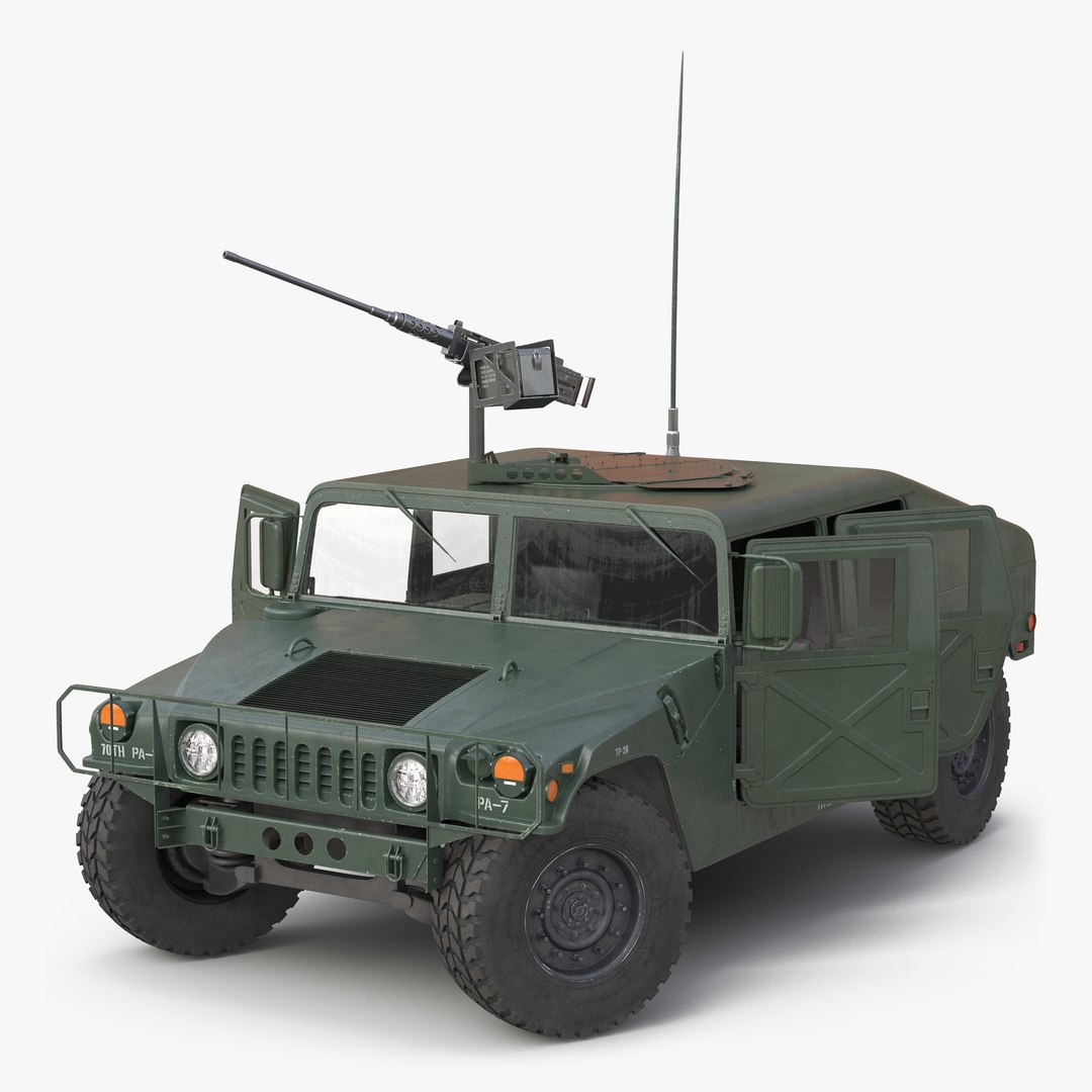 High Mobility Multipurpose Wheeled Vehicle Humvee Rigged 3D model preview
