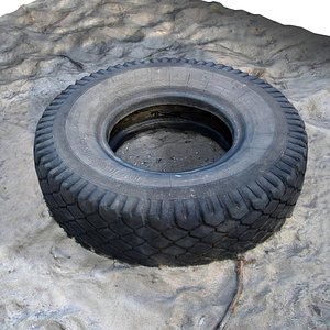 tire  sand  beach garbage