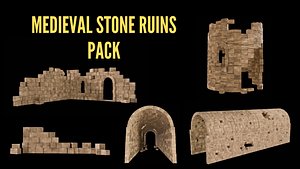 Medieval Stone Ruins Pack 3D model