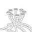 Candelabro de ocho partes con rayas