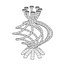 Candelabro de ocho partes con rayas