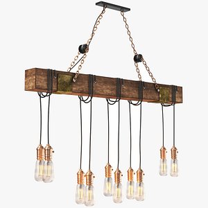 real industrial chandelier bulb light model