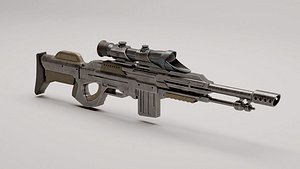 3d model sci-fi rifle