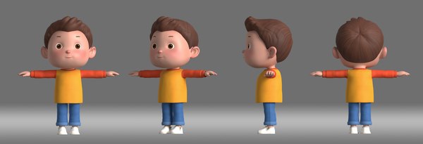 cartoon boy kid child 3D model