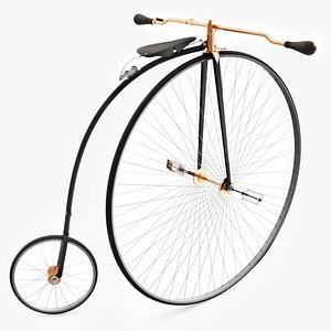 High Wheel Bicycle Rigged for Cinema 4D