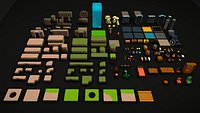 Modular Low Poly Cartoon Dungeon Props and Tileset Pack