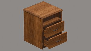 3D Wooden night table model