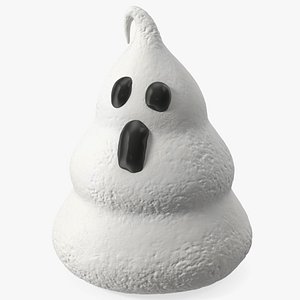 Meringue Cookie Ghost Shape White 3D model