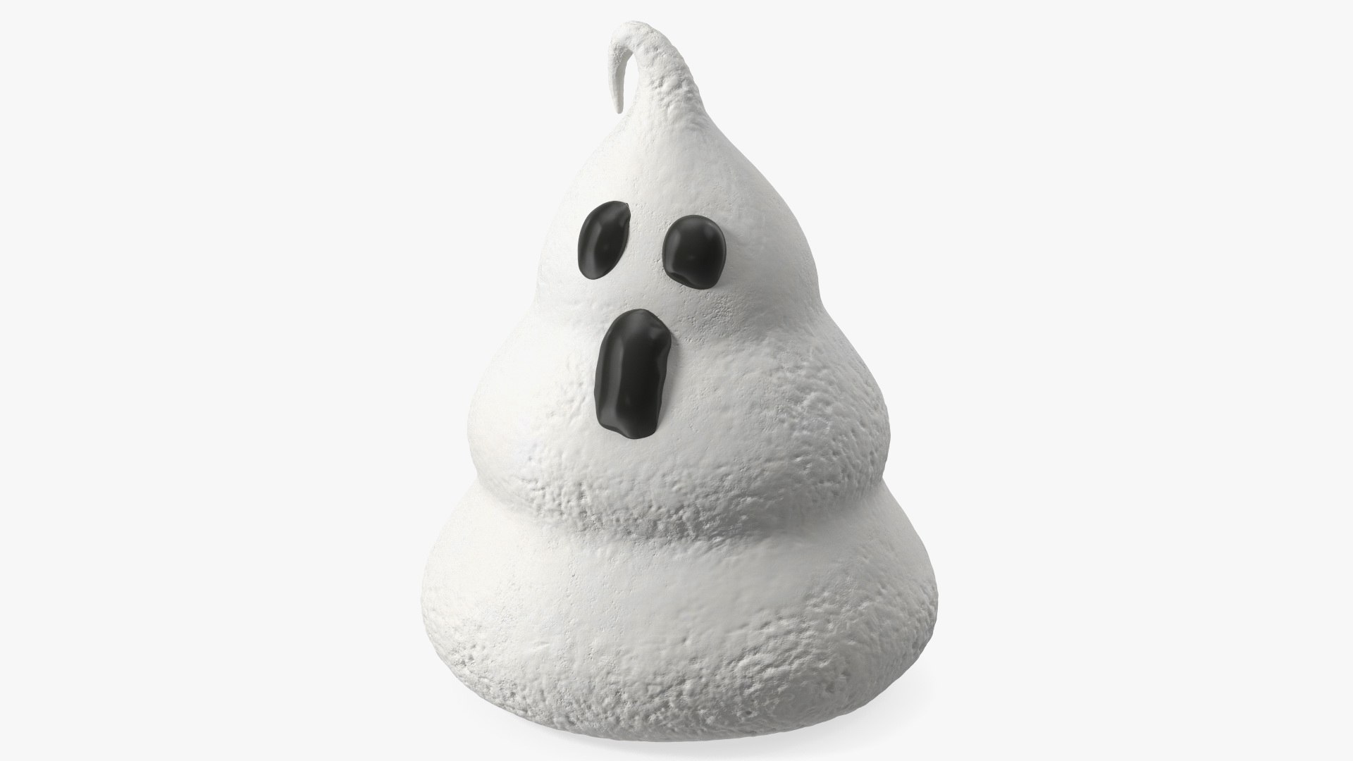 Meringue Cookie Ghost Shape White 3D model preview