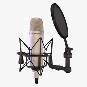 Studio Condenser Microphone With Spider And Pop Filter