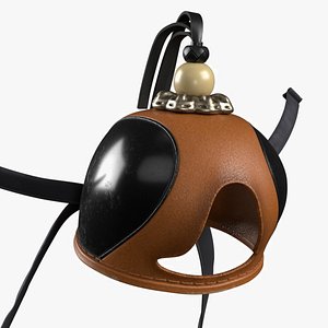 3D Falconry Hood with Black Panels Leather model