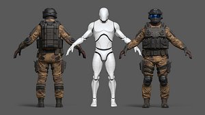 3D Military Soldier 03 - Game Ready Tactical Character Low-poly 3D model