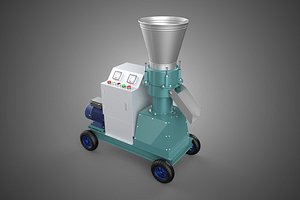 INDUSTRIAL PORTABLE ELECTRIC PELLET PRESS MILL MAKING MACHINE 3D