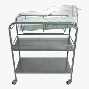 Stainless Steel Hospital Bassinet Carrier with Shelf