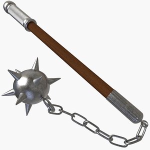 3d model antique medieval flail used