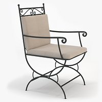 Wrought Iron Cafe Chair with Cushions