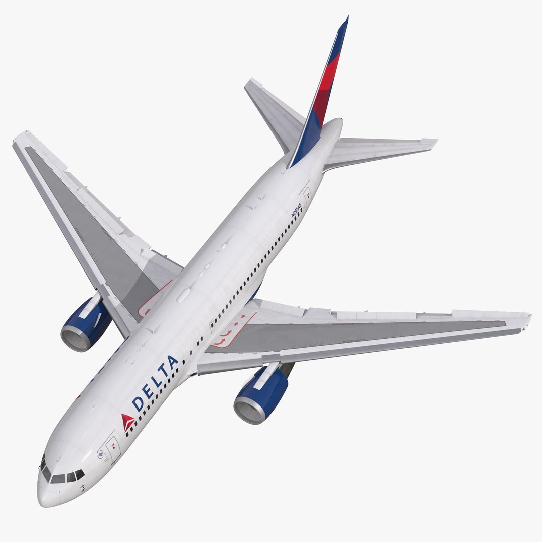 Boeing 767-200 Delta Air Lines Rigged 3D Model 3D model preview
