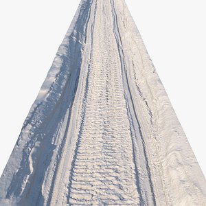 3D model Winter snowmobile road 02 8 meters