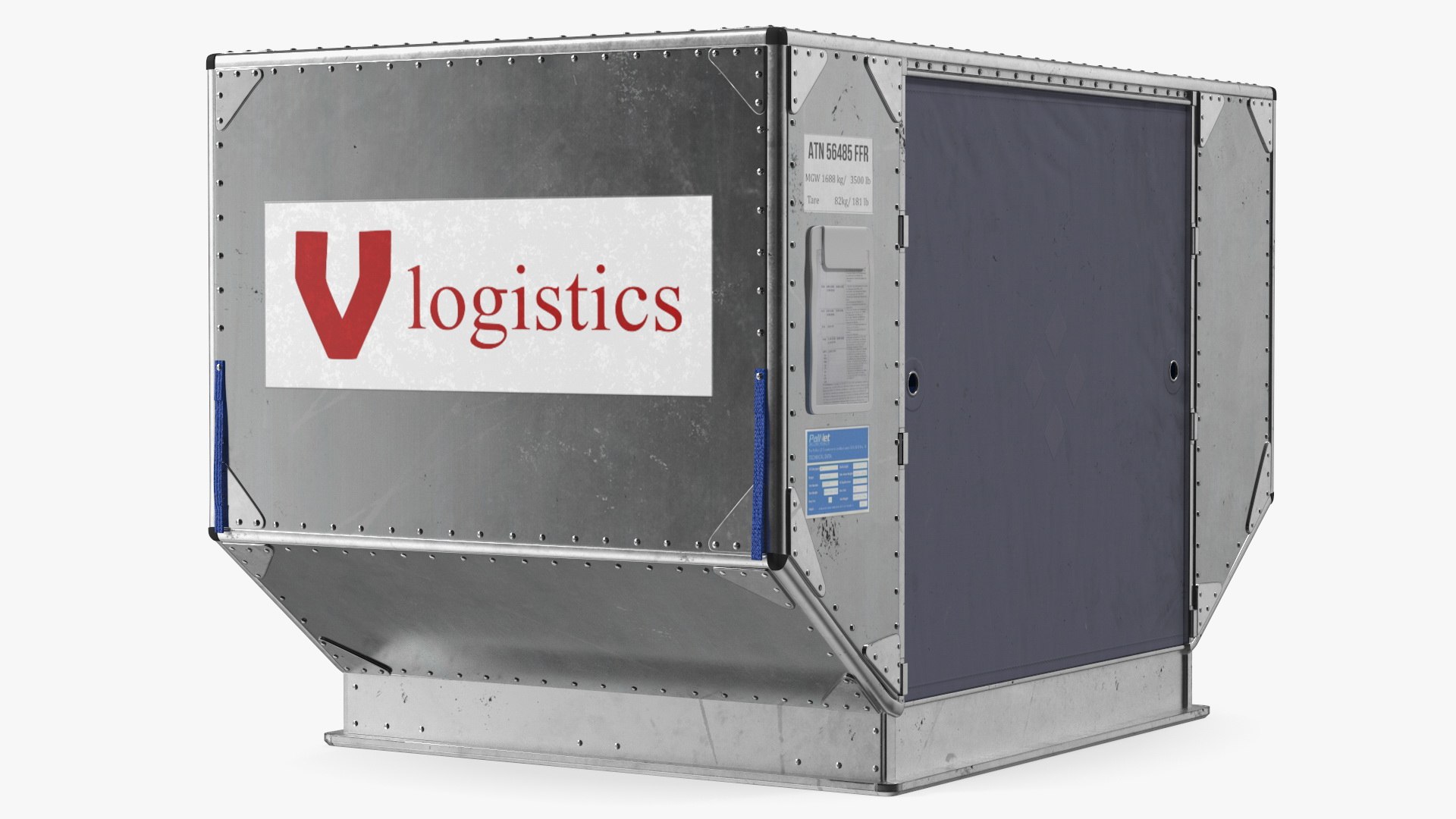 Old Airport Cargo Container 3D model preview
